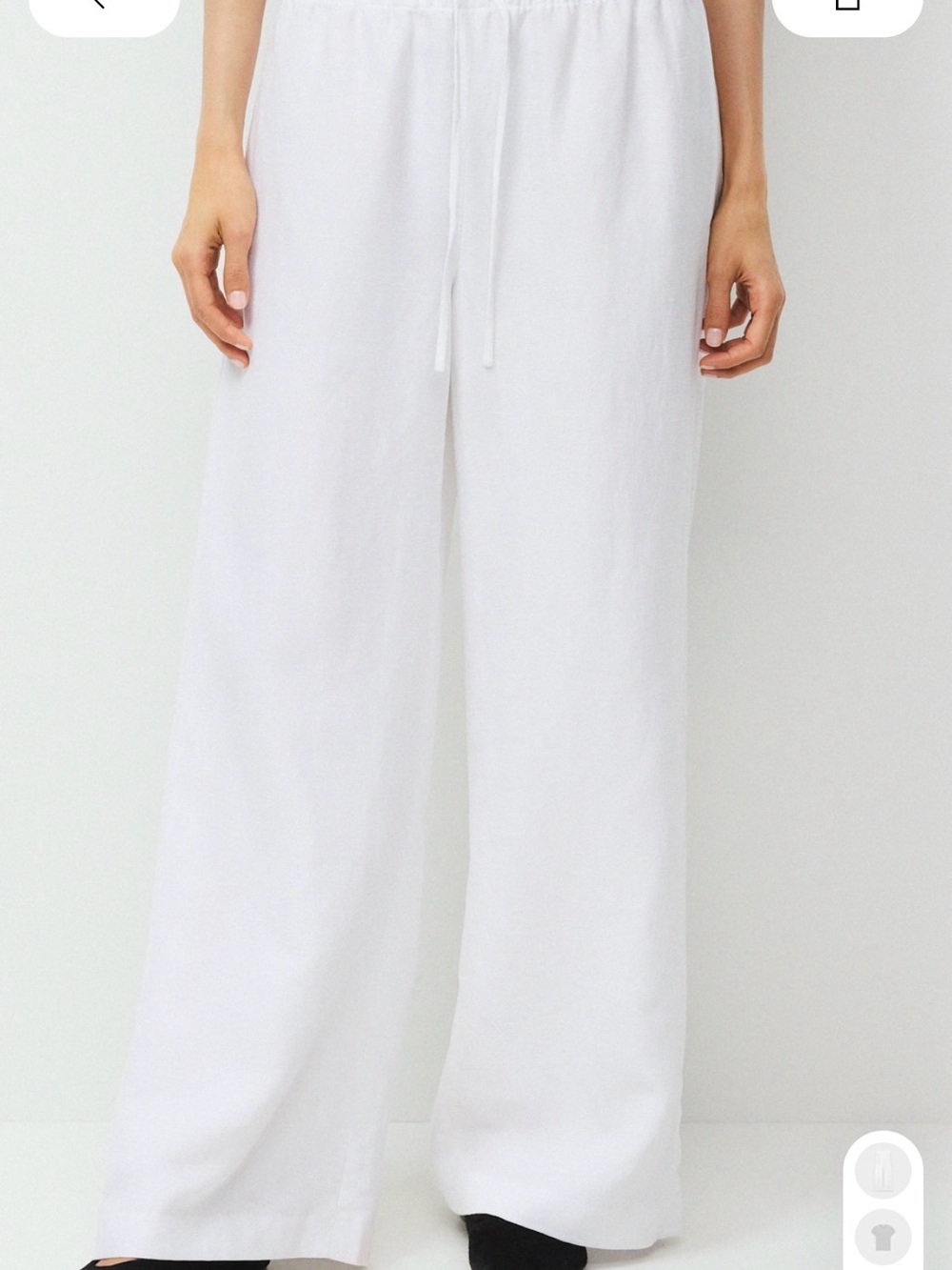 Aritzia White Wide-Leg Drawstring Pants